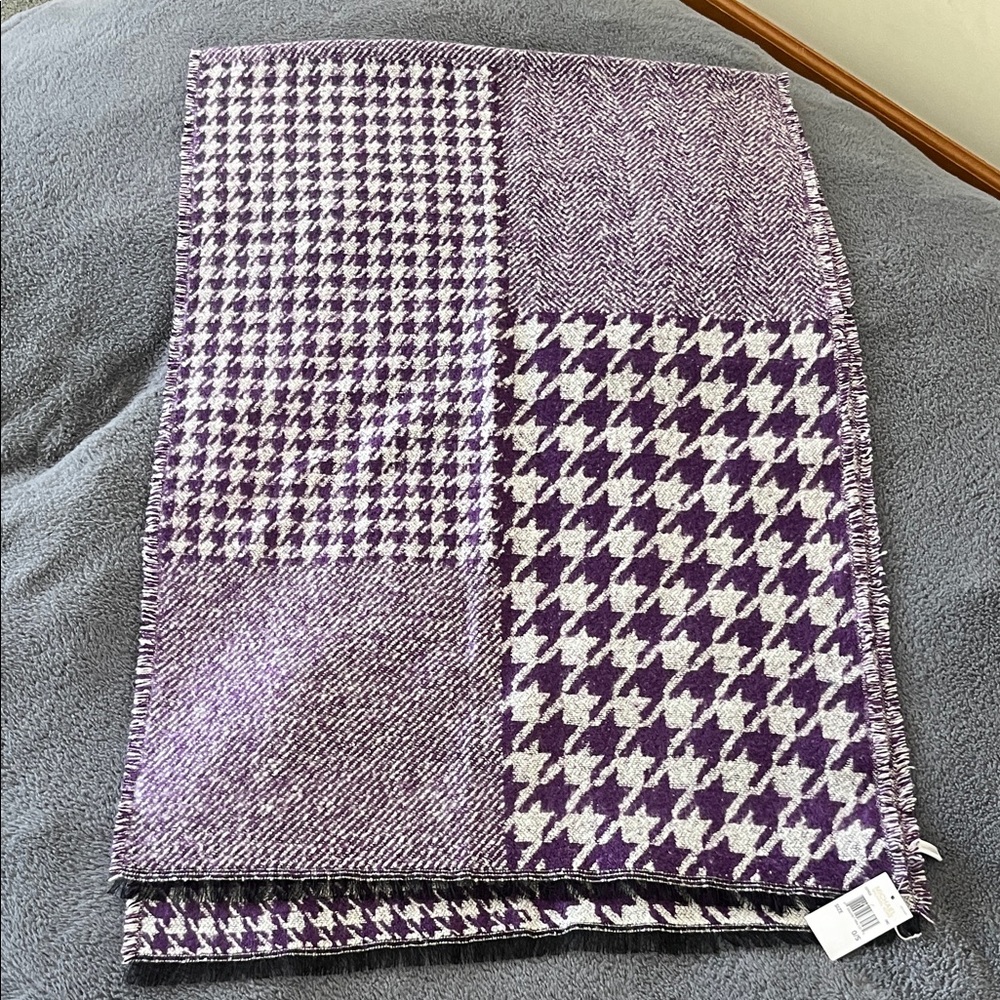 MICHAEL Michael Kors Purple and White Patchwork Scarf